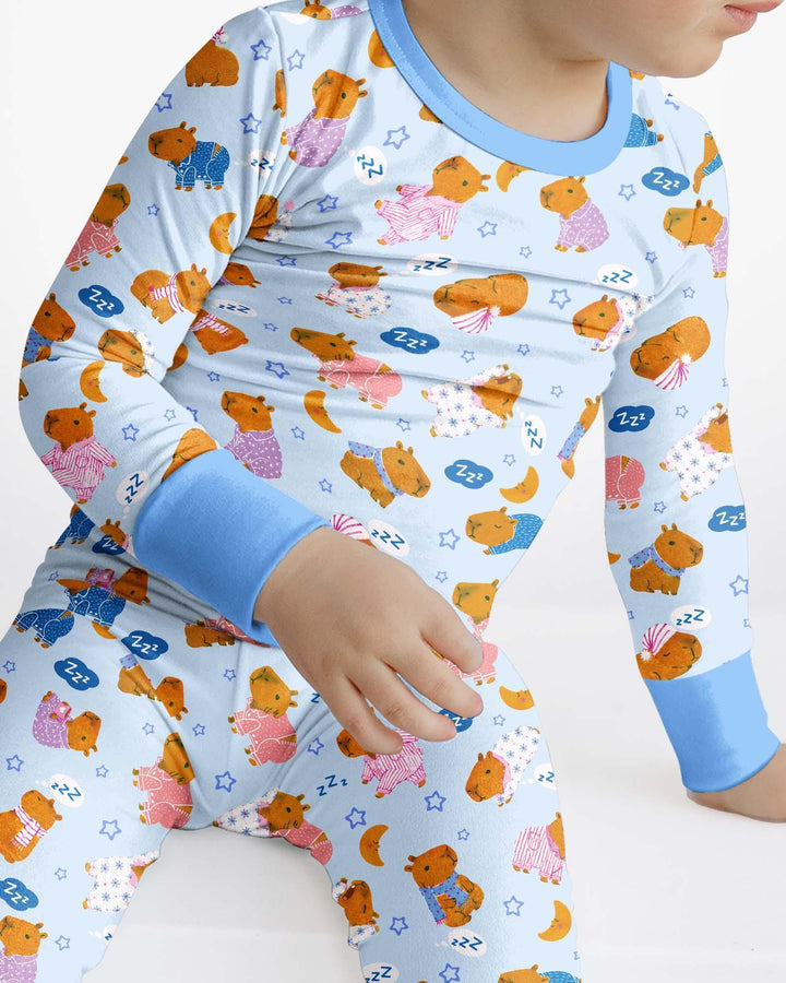 Capyjama Family Matching Bamboo Two Piece Long Sleeve Pajama Set