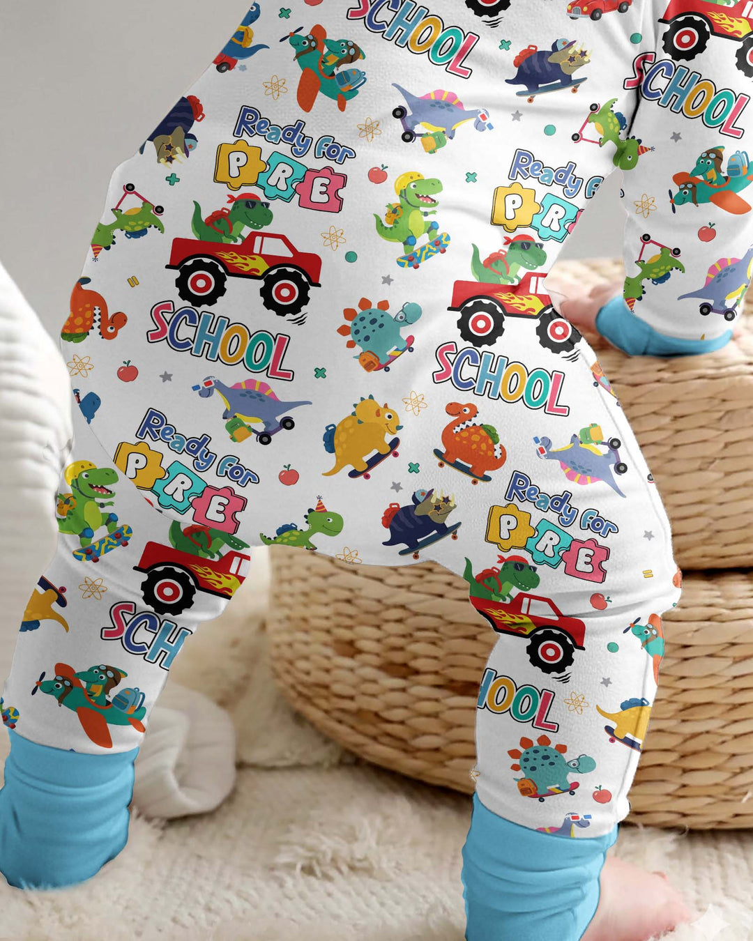 First Day of Preschool T-Rex Bamboo Convertible Zippy