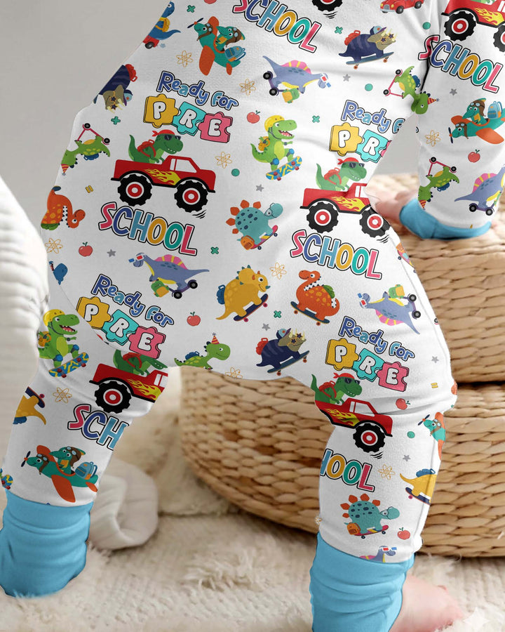 First Day of Preschool T-Rex Bamboo Convertible Zippy