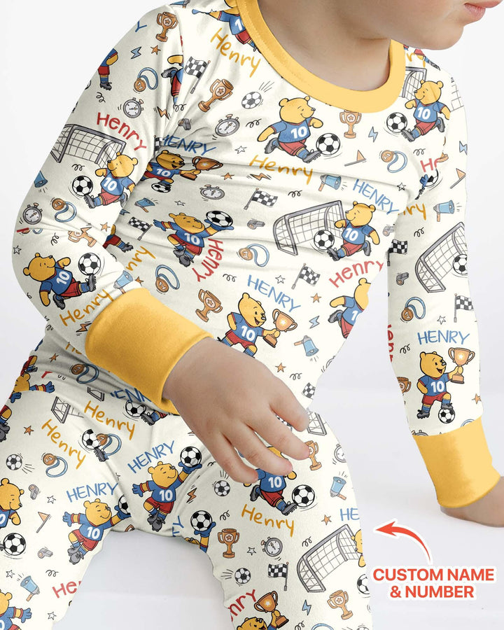 Conjunto de pijama de dos piezas de bambú con mangas largas, plantilla PERSONALIZADA