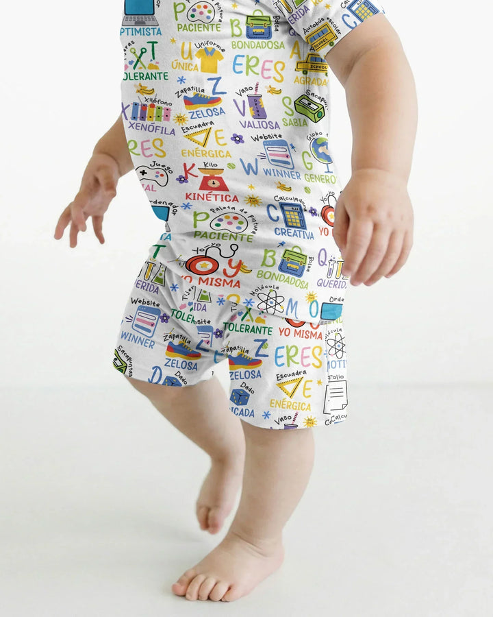 You Are Spanish Alphabet Version Bamboo Two Piece Short Sleeve Shorts Pajama Set