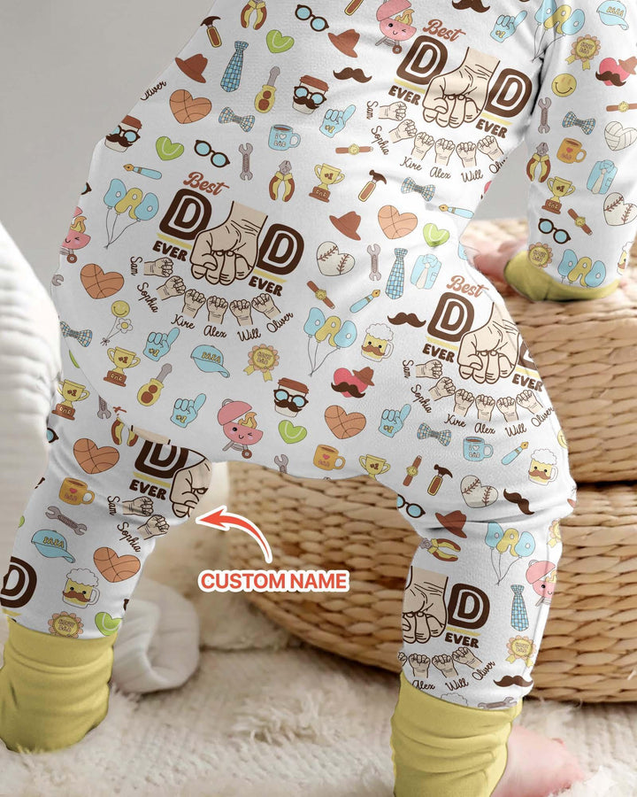 Custom Kids Name Best Dad Ever Bamboo Convertible Zippy
