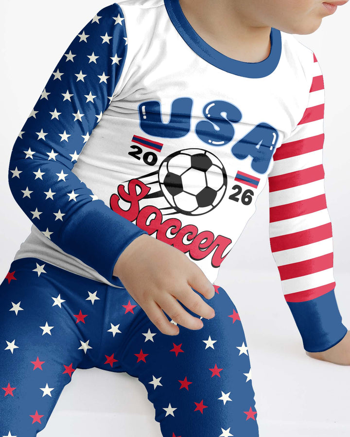 USA Soccer Cup Bamboo Two Piece Long Sleeve Pajama Set