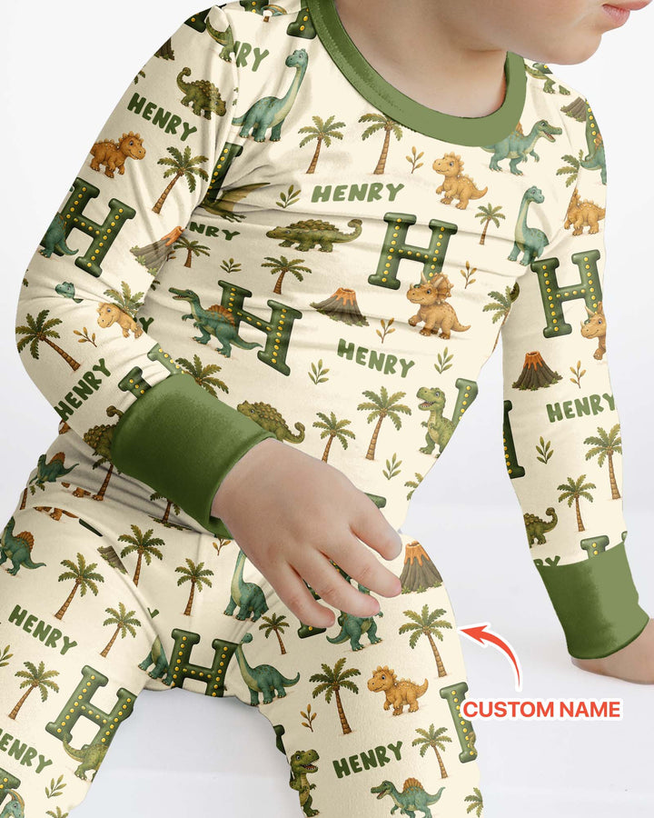 Dinosaur Dreams Bamboo Two Piece Long Sleeve Pajama Set