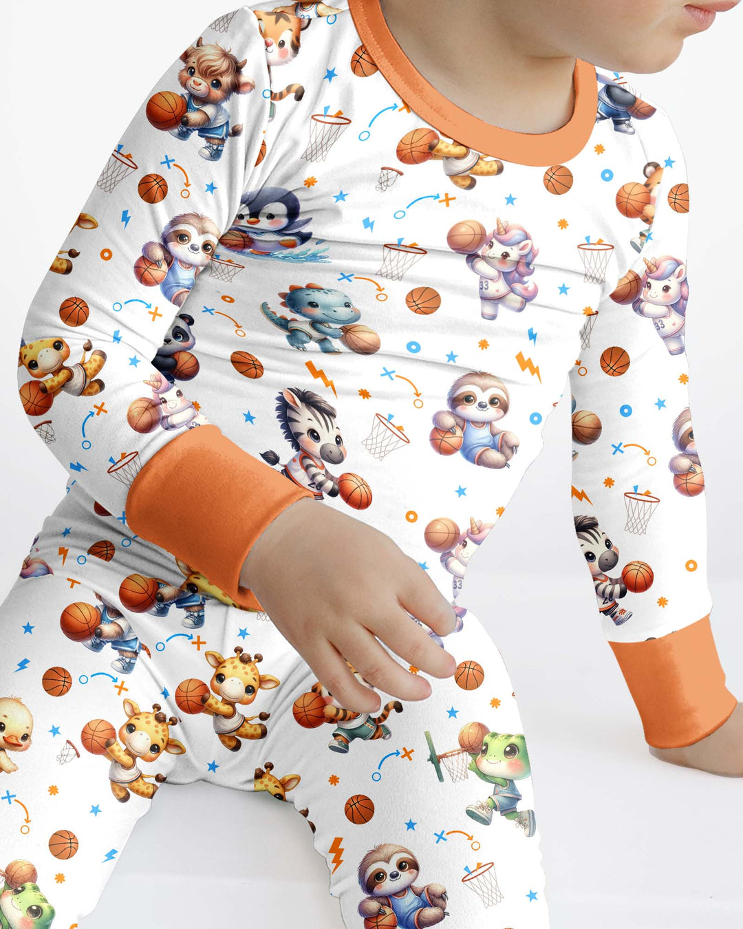 Zweiteiliges Langarm-Pyjama-Set mit Sommerfrüchten