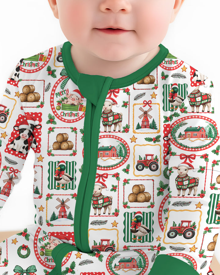 Christmas Farm Animals Bamboo Convertible Zippy