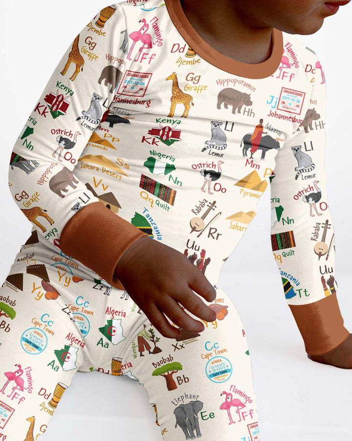 Conjunto de pijama de dos piezas de bambú con mangas largas, plantilla PERSONALIZADA
