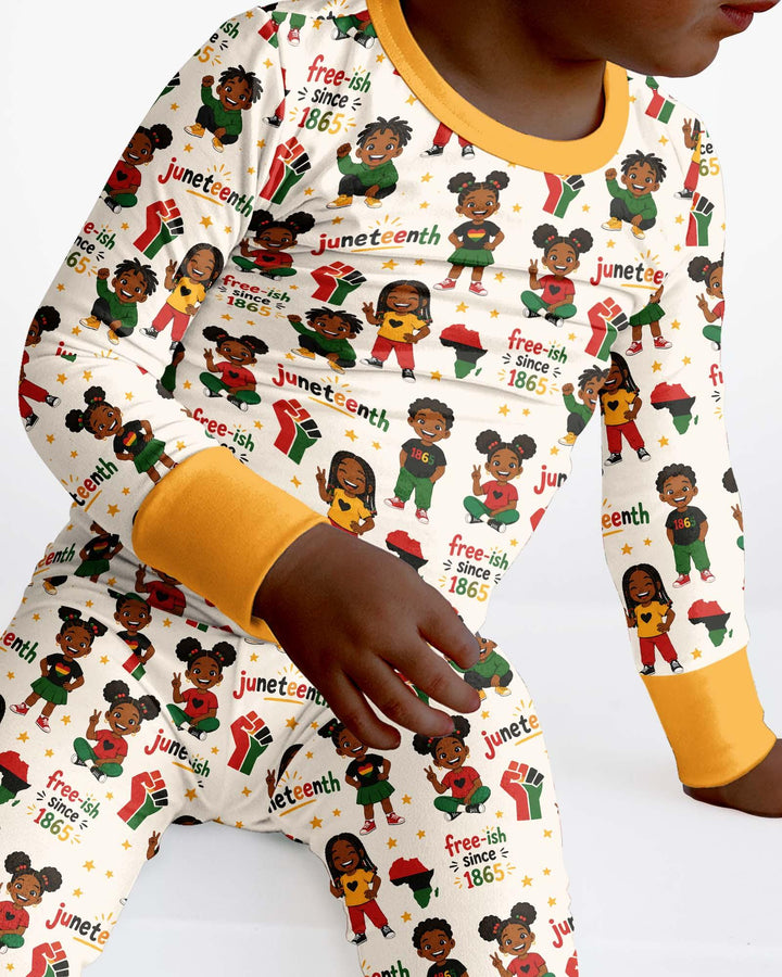 Juneteenth Free-ish Since 1865 Bamboo Two Piece Long Sleeve Pajama Set