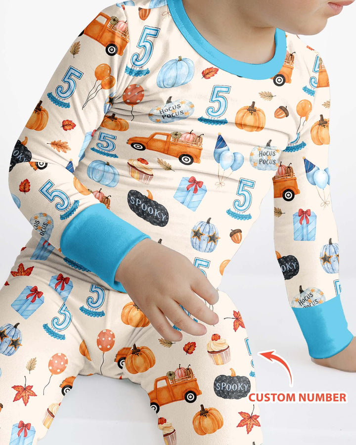 Little Pumpkin Birthday Bamboo Two Piece Long Sleeve Pajama Set