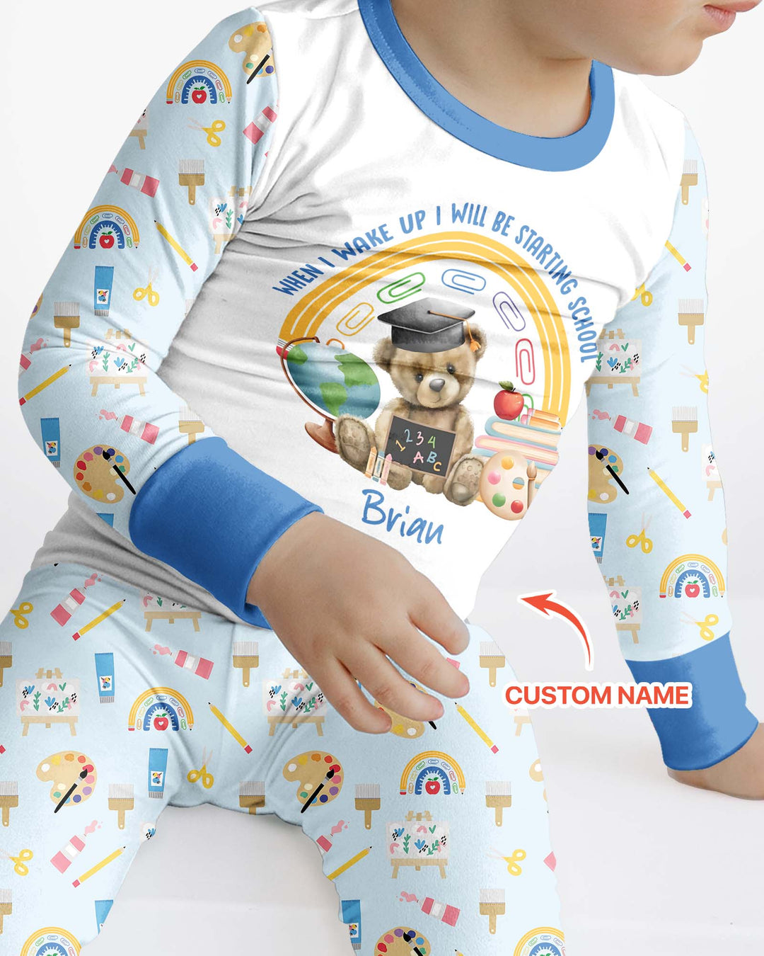 Zweiteiliges Langarm-Pyjama-Set mit Sommerfrüchten