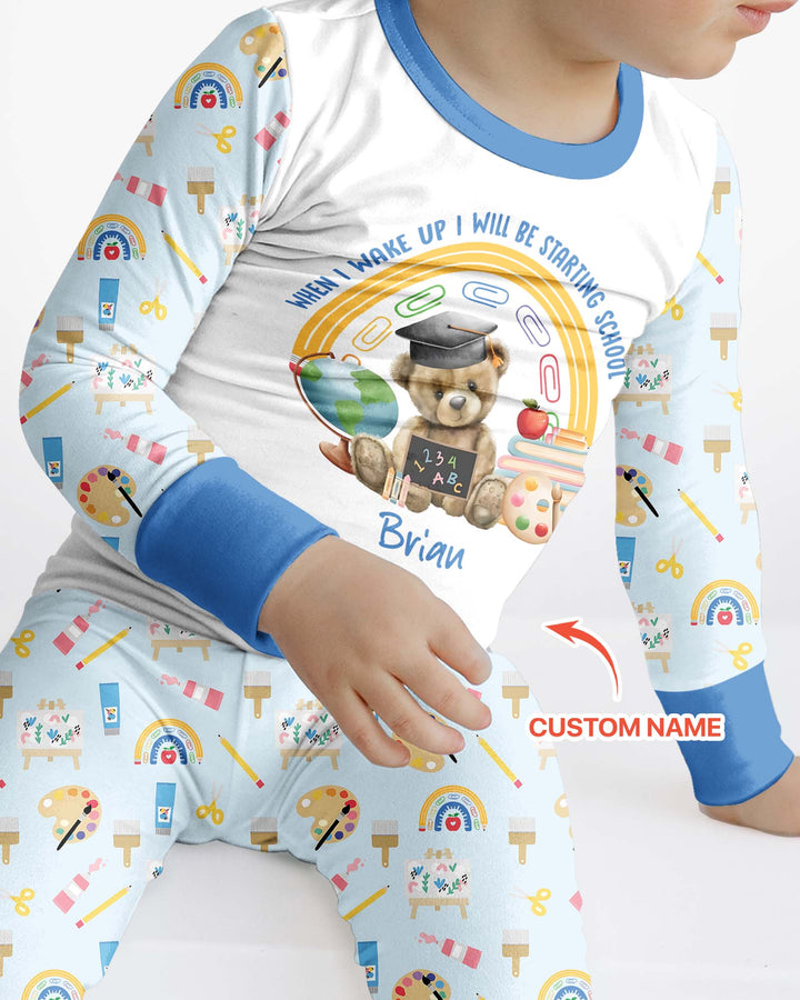 Zweiteiliges Langarm-Pyjama-Set mit Sommerfrüchten