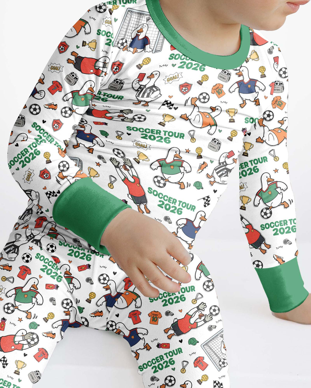 Funny Goose Soccer Tour 2026 Bamboo Two Piece Long Sleeve Pajama Set