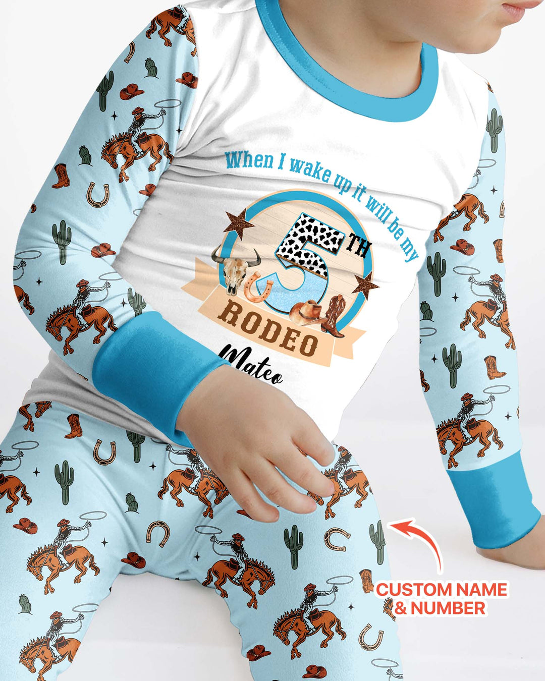 Personalized Birthday When I Wake Up It Will Be Rodeo Bamboo Two Piece Long Sleeve Pajama Set