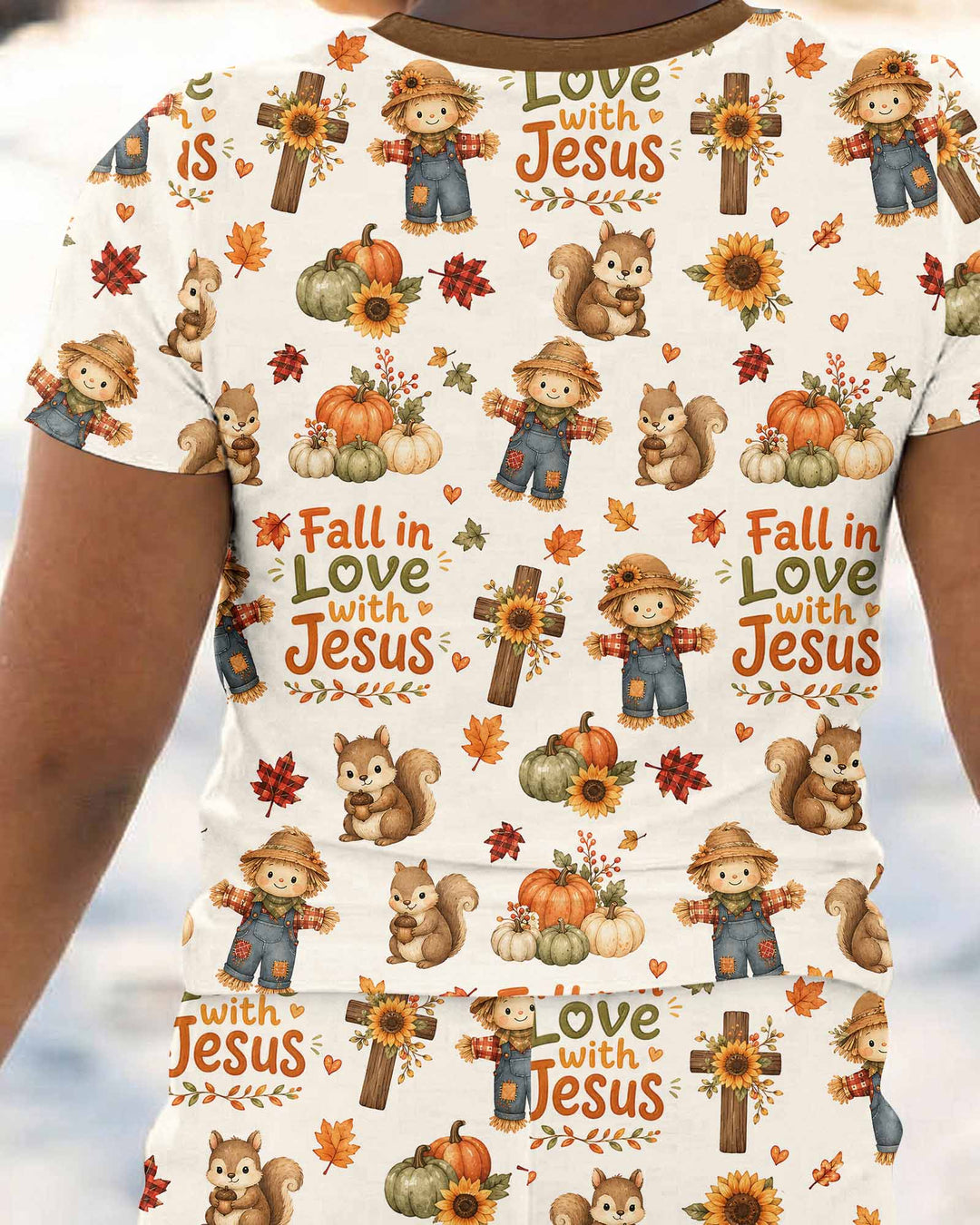 Fall For Jesus Bamboo Two Piece Short Sleeve Pajama Set
