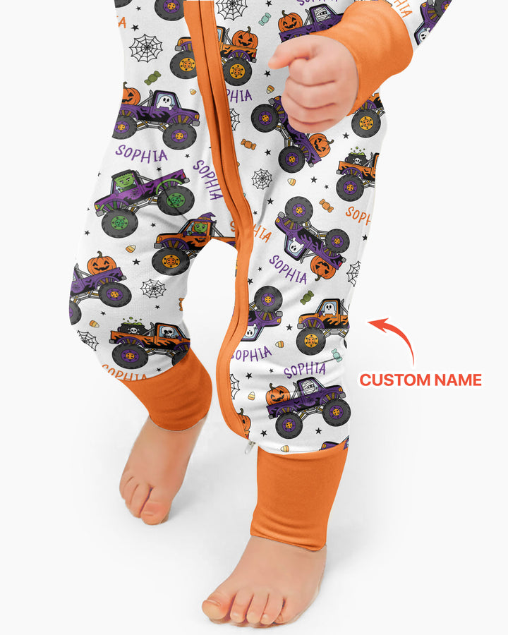Custom Name Halloween Monster Truck Bamboo Convertible Zippy