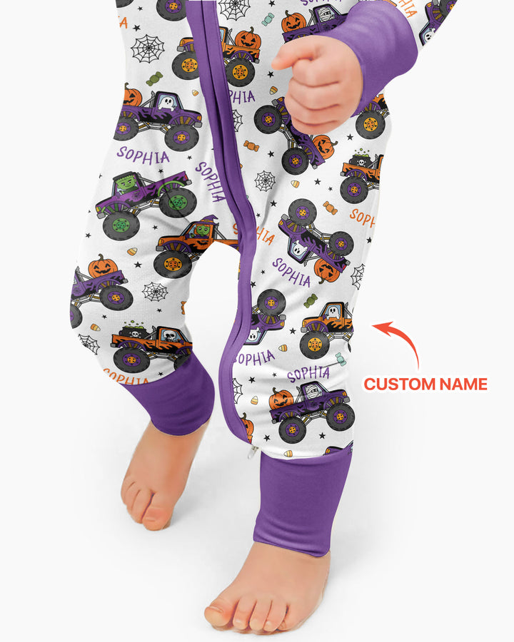 Custom Name Halloween Monster Truck Bamboo Convertible Zippy