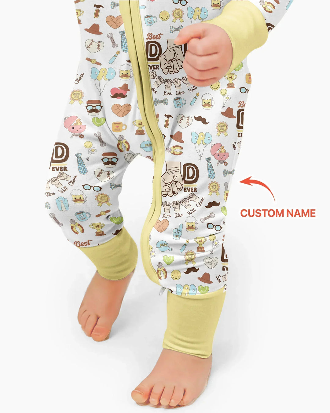 Custom Kids Name Best Dad Ever Bamboo Convertible Zippy