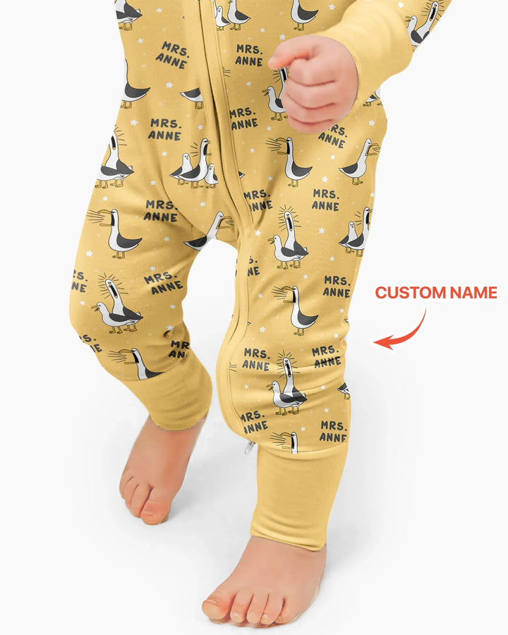 Custom Funny Seagulls Teacher Bamboo Convertible Zippy