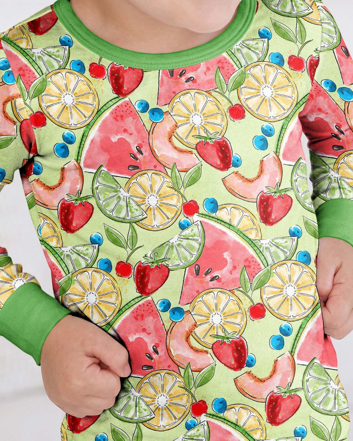 Sweet Summer Fruits Family Matching Bamboo Two Piece Long Sleeve Pajama Set