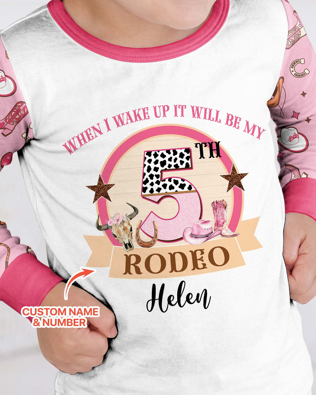 Personalized Birthday When I Wake Up It Will Be Rodeo Bamboo Two Piece Long Sleeve Pajama Set
