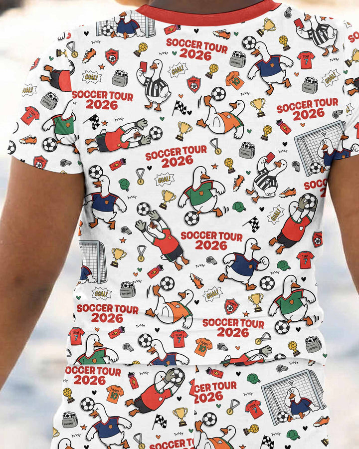 Funny Goose Soccer Tour 2026 Bamboo Two Piece Short Sleeve Pajama Set