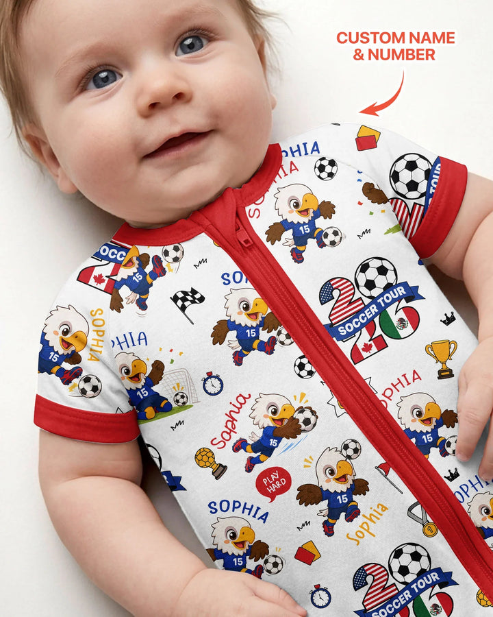 Plantilla PERSONALIZADA de Bambú Pijama Corto con Cremallera