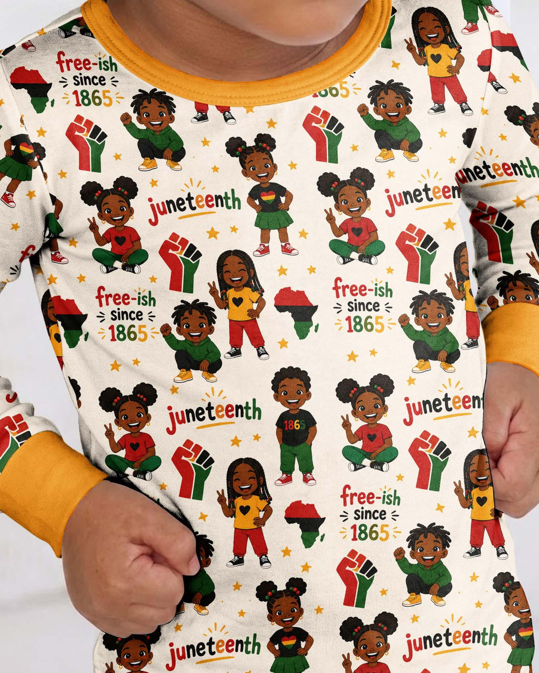 Juneteenth Free-ish Since 1865 Bamboo Two Piece Long Sleeve Pajama Set