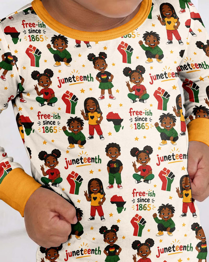 Juneteenth Free-ish Since 1865 Bamboo Two Piece Long Sleeve Pajama Set