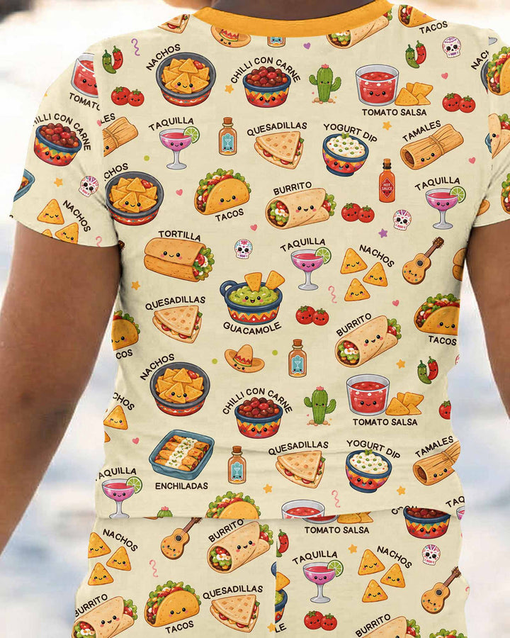 Conjunto de pijama de dos piezas de manga corta de bambú