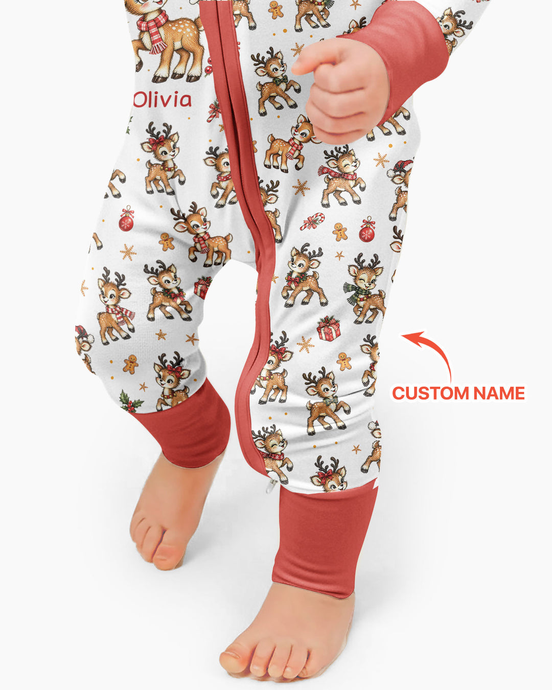 Reindeer Santa Boop Custom Name Bamboo Convertible Zippy