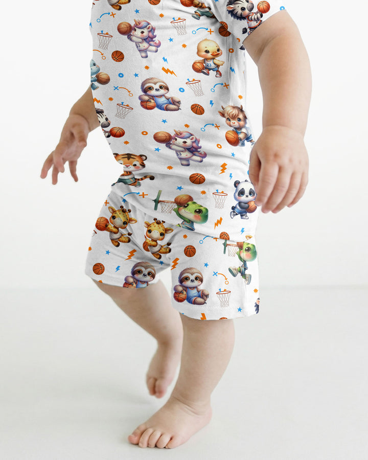 Schlafanzug-Set zweiteilig, kurze Ärmel, kurze Hose, Bambus