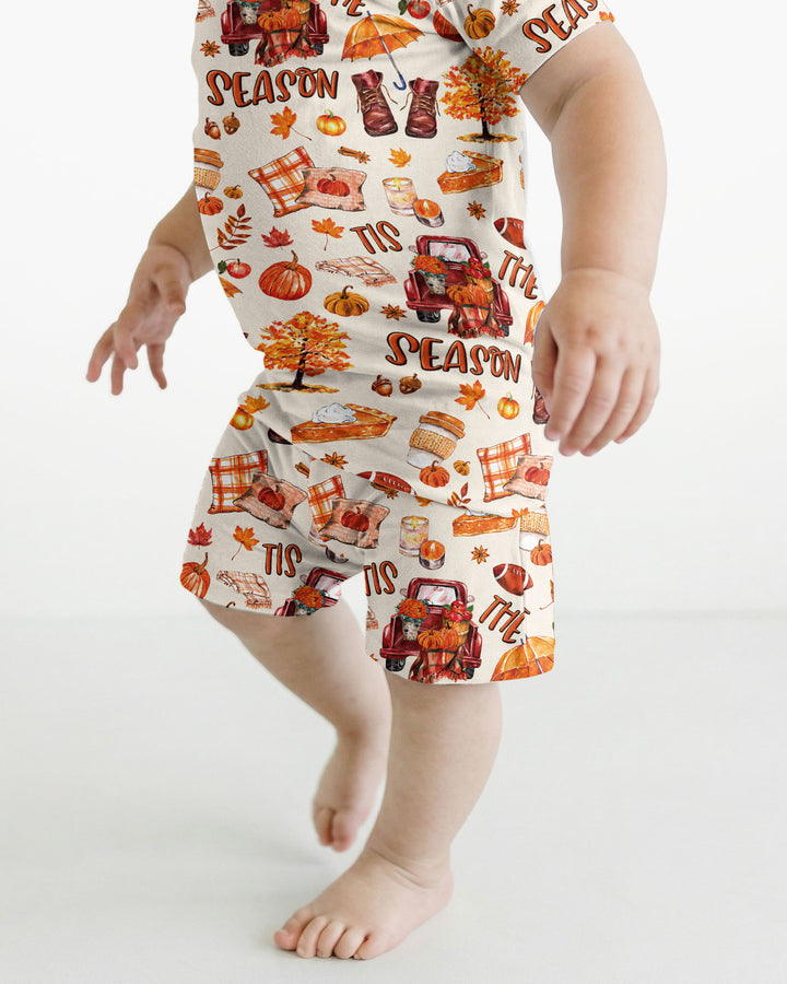 Conjunto de Pijama de Dos Piezas de Bambú con Mangas Cortas y Pantalones Cortos