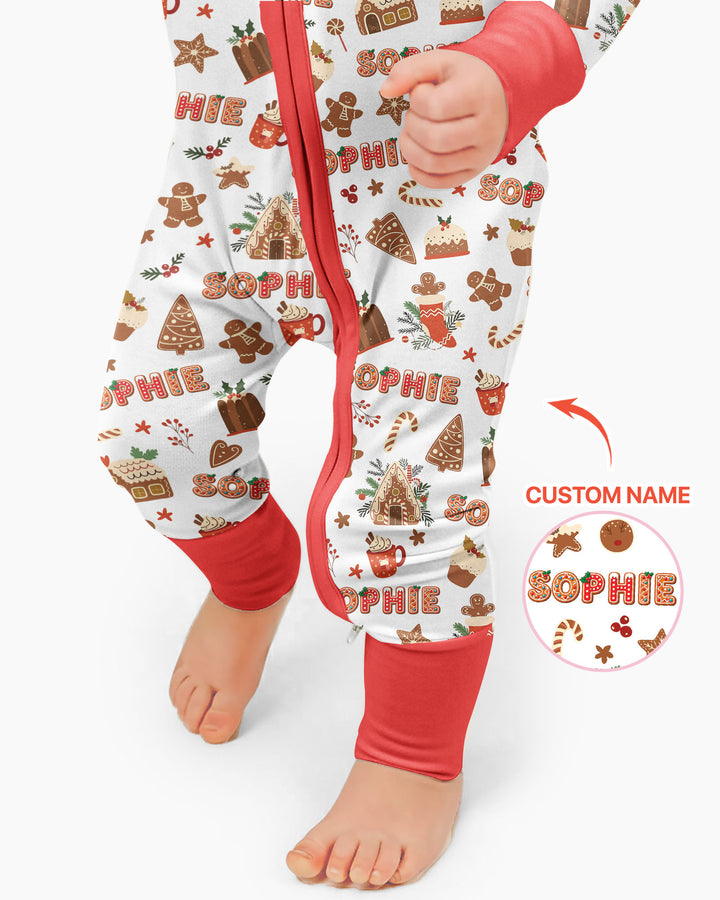Personalized Gingerbread Christmas Bamboo Convertible Zippy