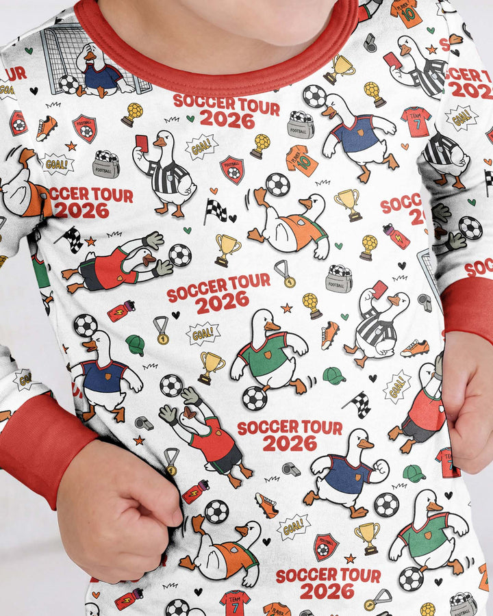 Funny Goose Soccer Tour 2026 Bamboo Two Piece Long Sleeve Pajama Set