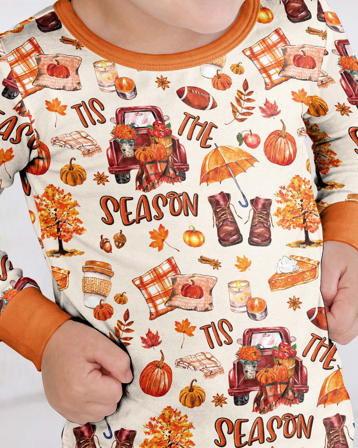 Fall Tis the Season Bamboo Two Piece Long Sleeve Pajama Set