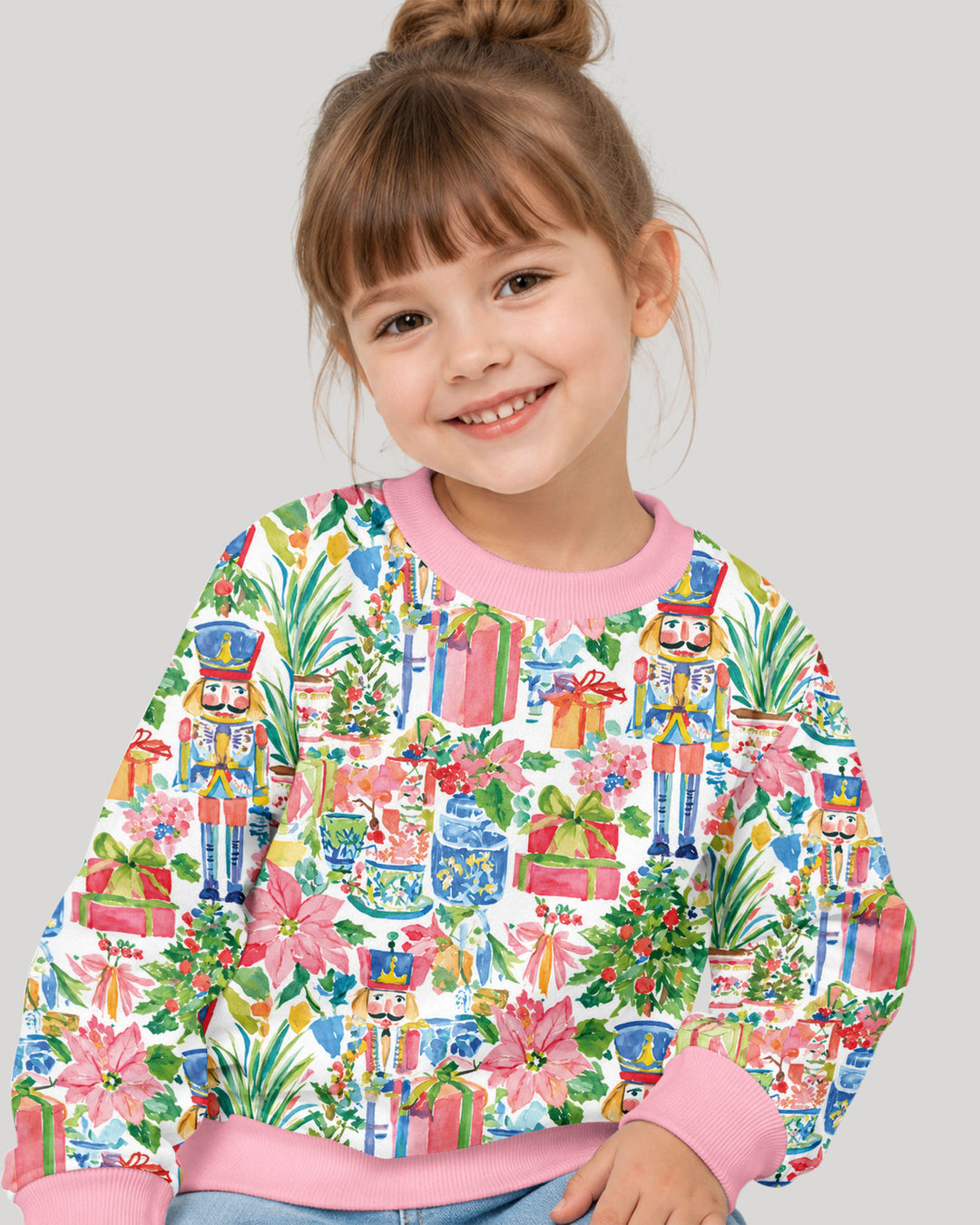 Watercolor Nutcracker Holiday Bamboo Crewneck Sweatshirt