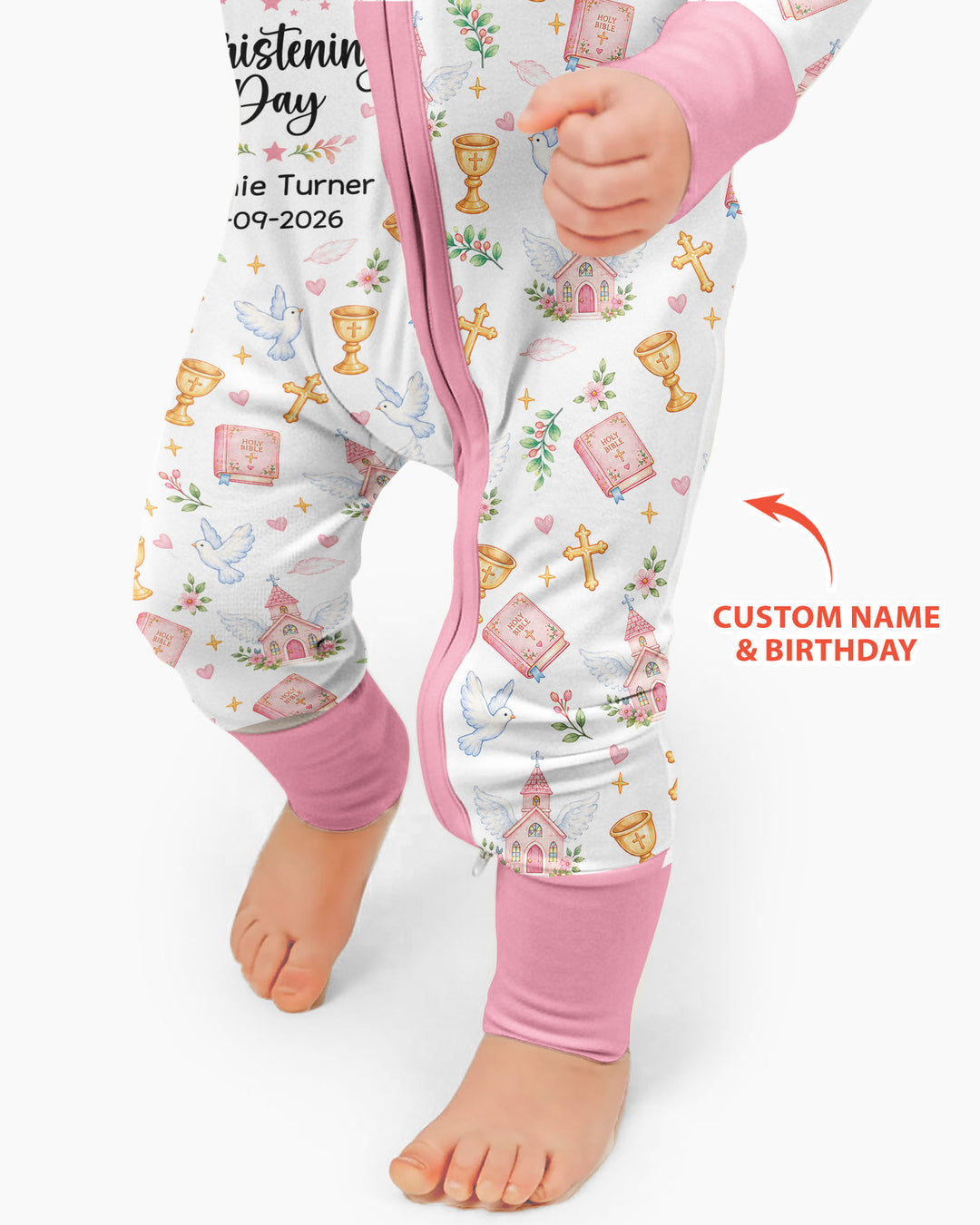 Personalized When I Wake Up It Will Be My Christening Day Bamboo Convertible Zippy
