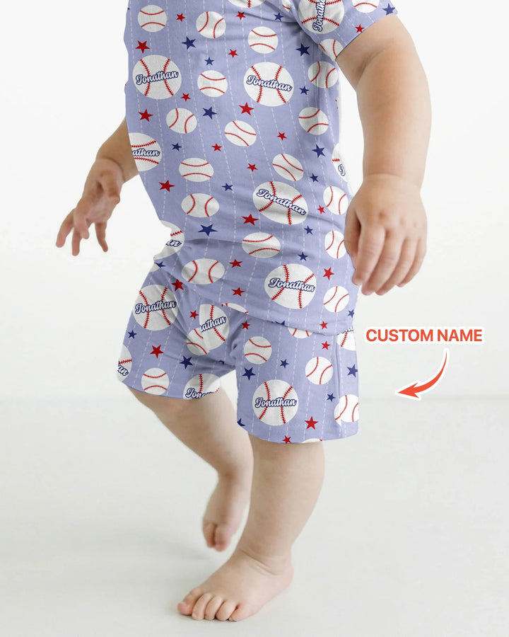 Custom Name Rookie of The Year Matching Bamboo Two Piece Short Sleeve Shorts Pajama Set
