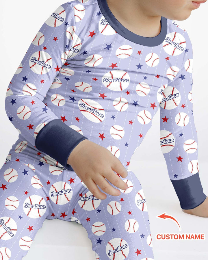 Zweiteiliges Langarm-Pyjama-Set mit Sommerfrüchten