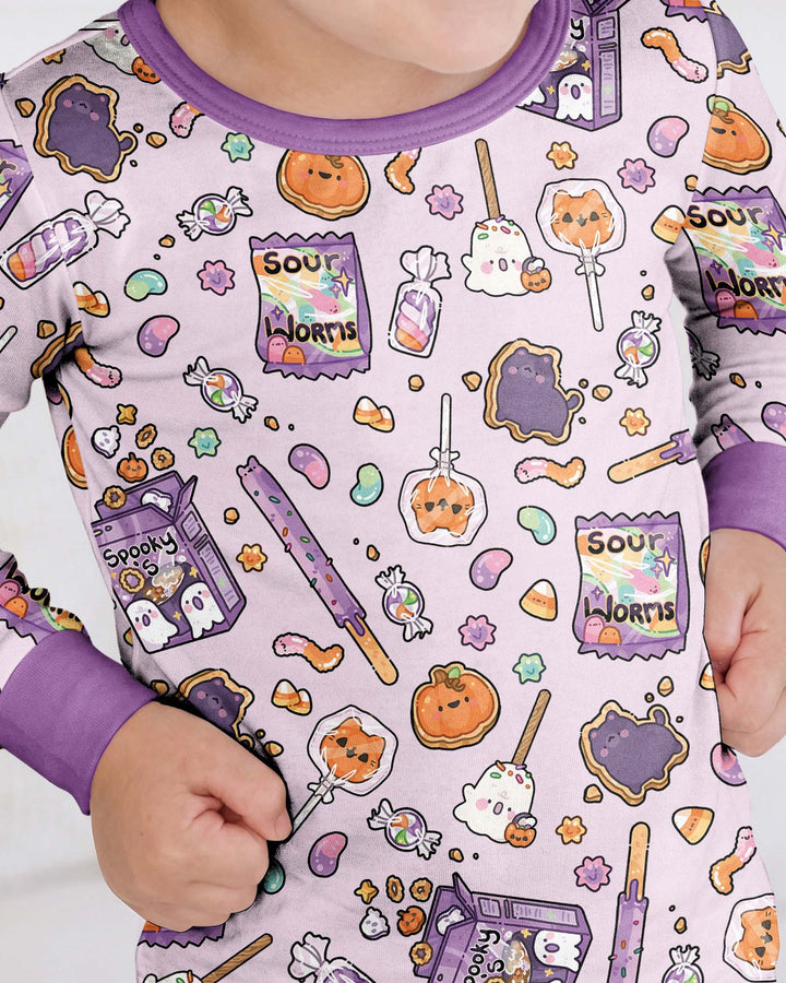 Spooky Halloween Treats Bamboo Two Piece Long Sleeve Pajama Set
