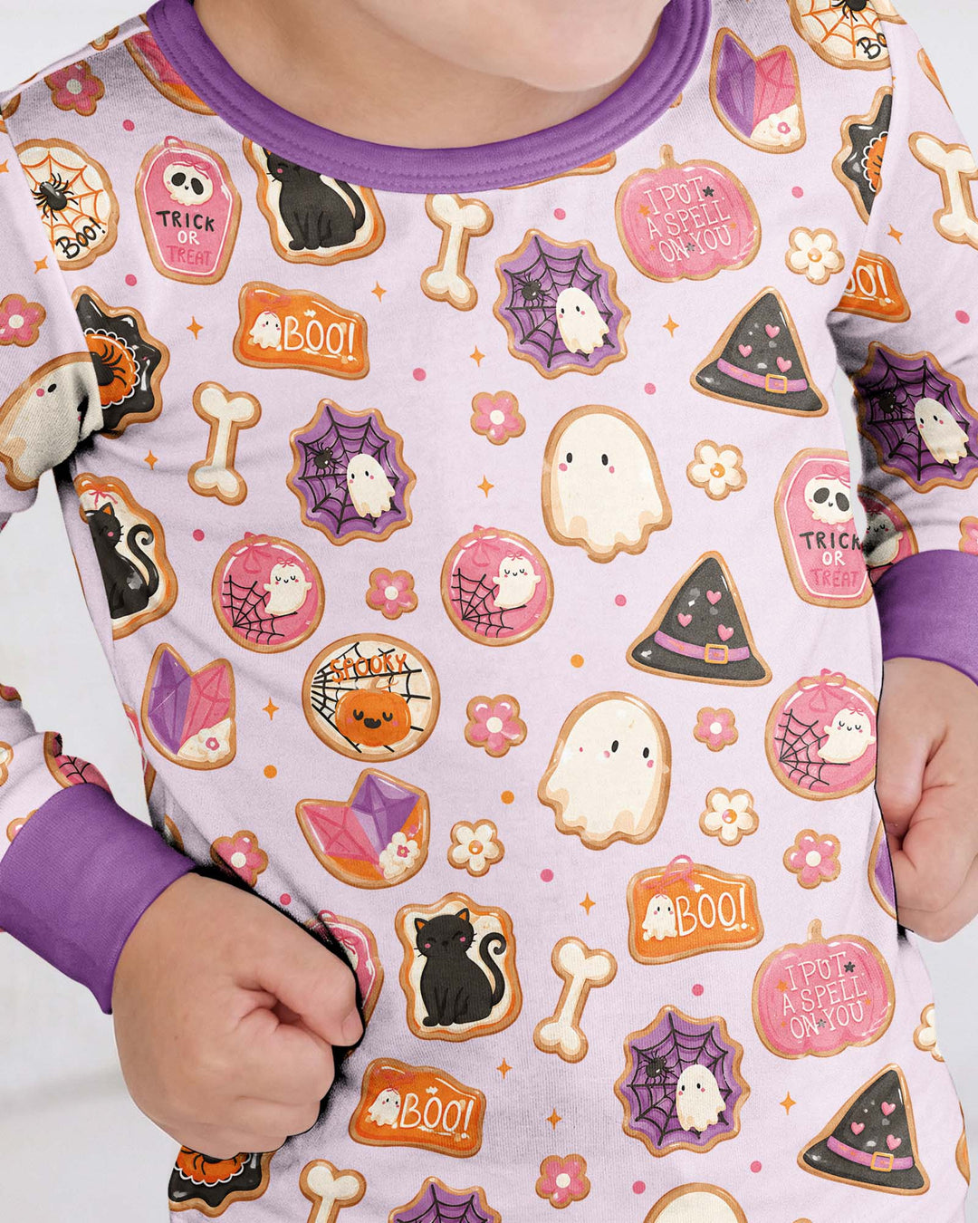 Cute Halloween Sugar Cookies Bamboo Two Piece Long Sleeve Pajama Set