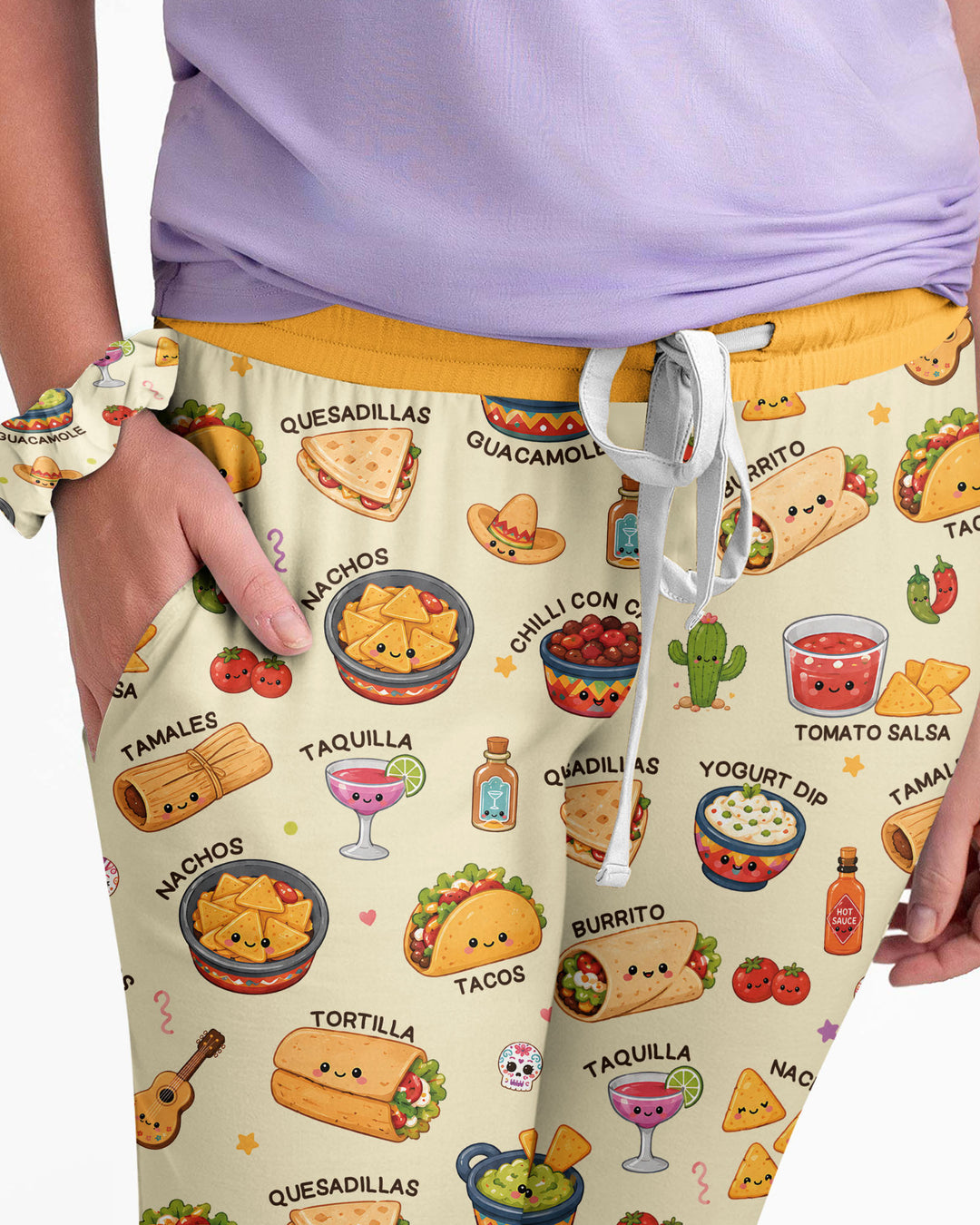 Plantilla de conjunto de pijama de mujer de bambú
