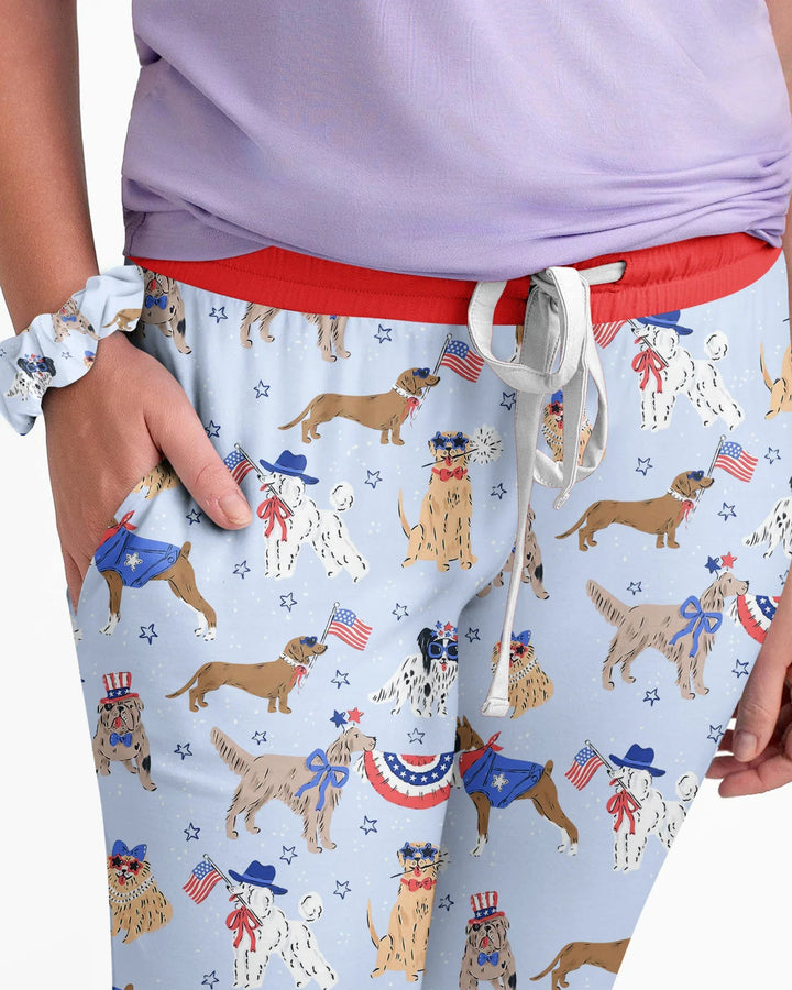 Patriotic Pups Family Matching Bamboo Women Pajama Set
