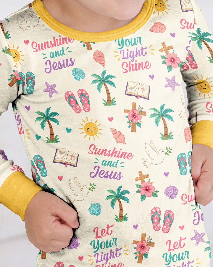Sunshine and Jesus Summer VBS Bamboo Two Piece Long Sleeve Pajama Set