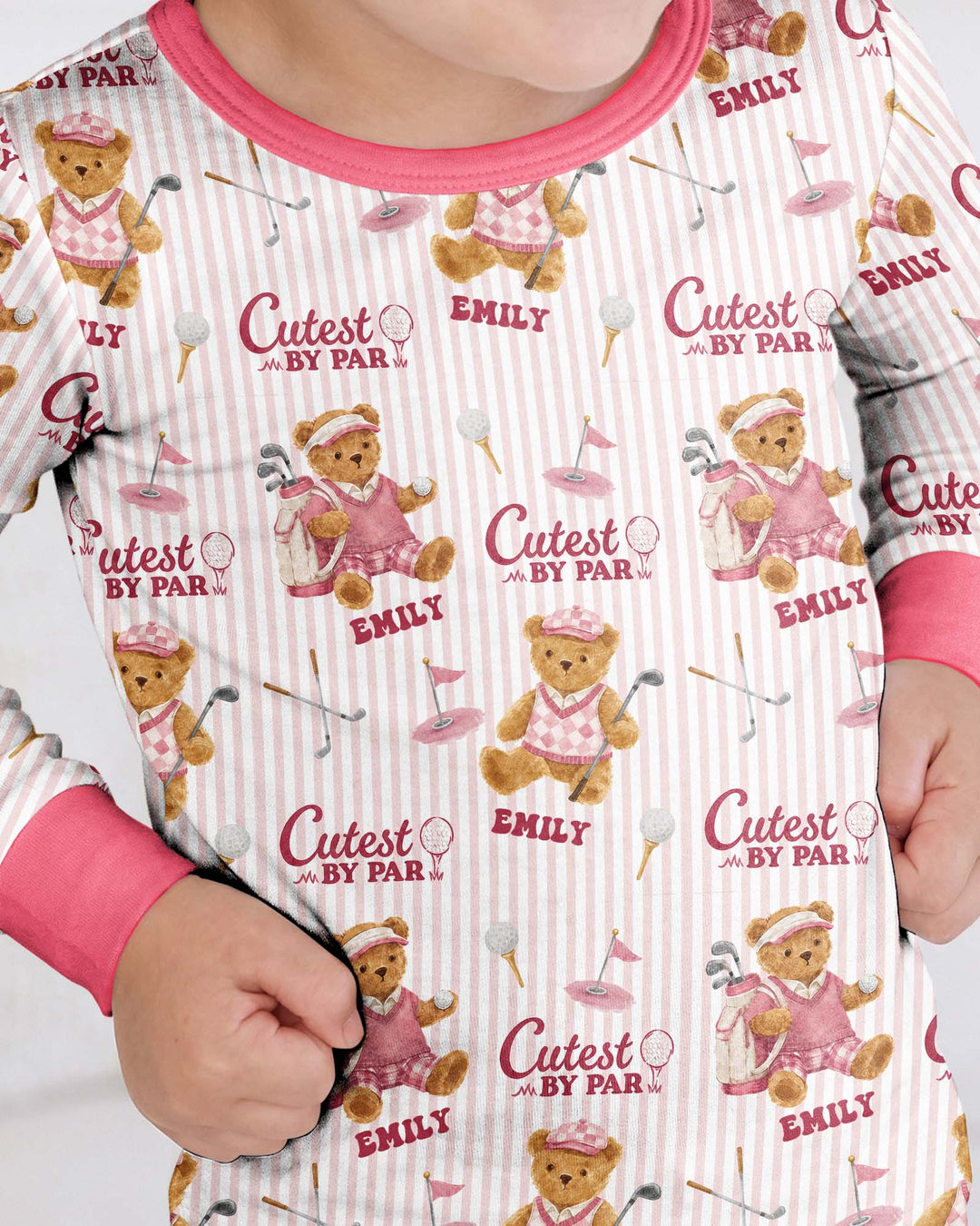 Cutest By Par Custom Name Bamboo Two Piece Long Sleeve Pajama Set