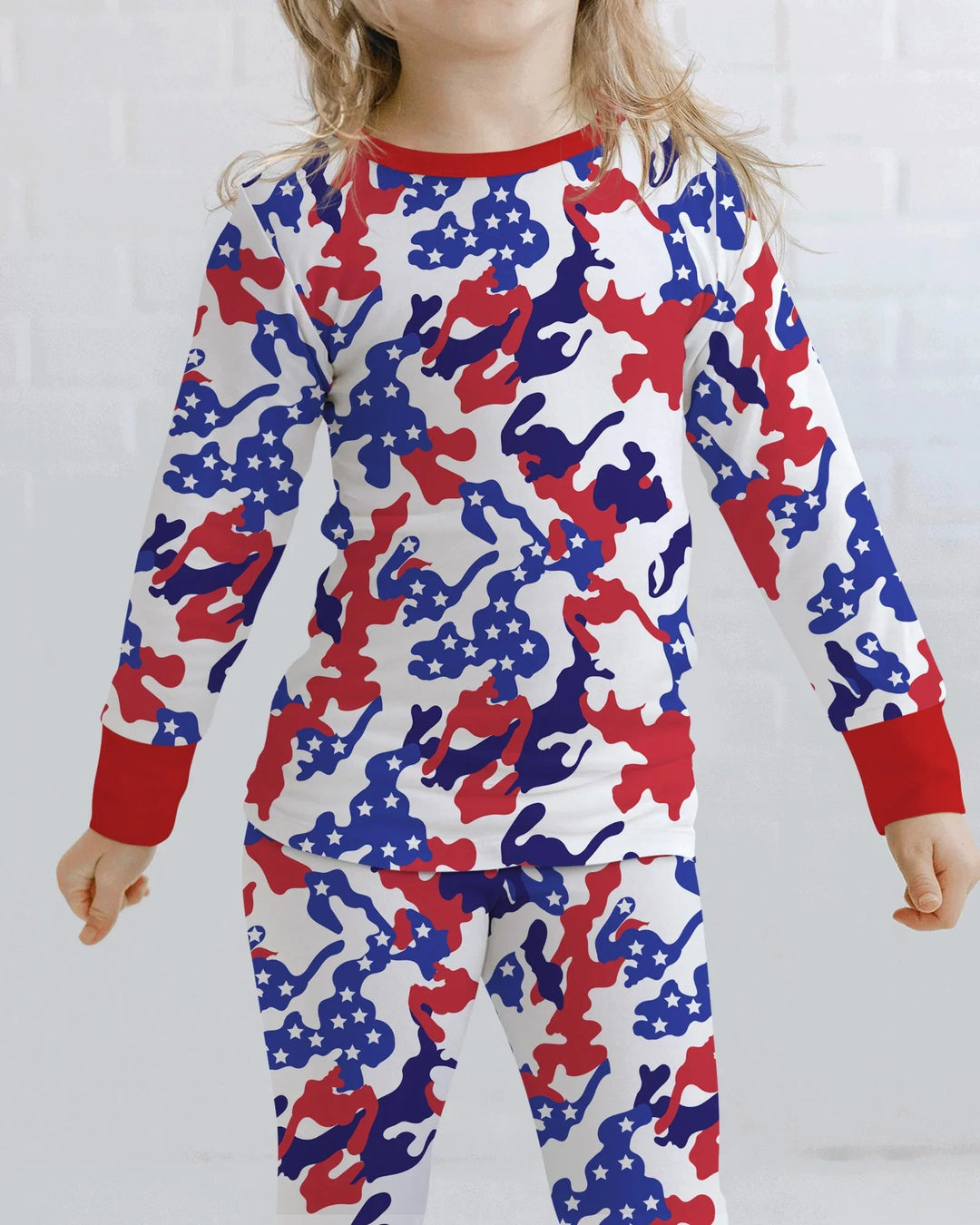 Patriot Camo Daddy & Me Matching Bamboo Two Piece Long Sleeve Pajama Set