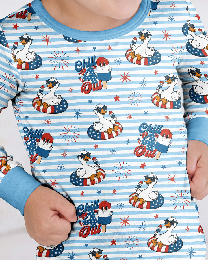 Zweiteiliges Langarm-Pyjama-Set mit Sommerfrüchten