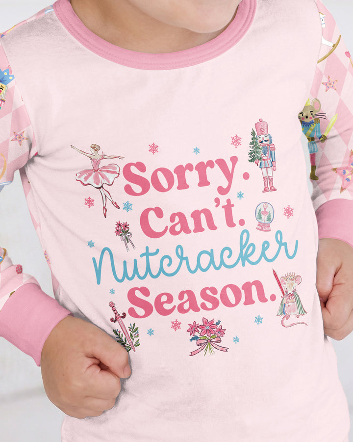 Sorry Can't Nutcracker Season Ballet Christmas Bamboo Two Piece Long Sleeve Pajama Set
