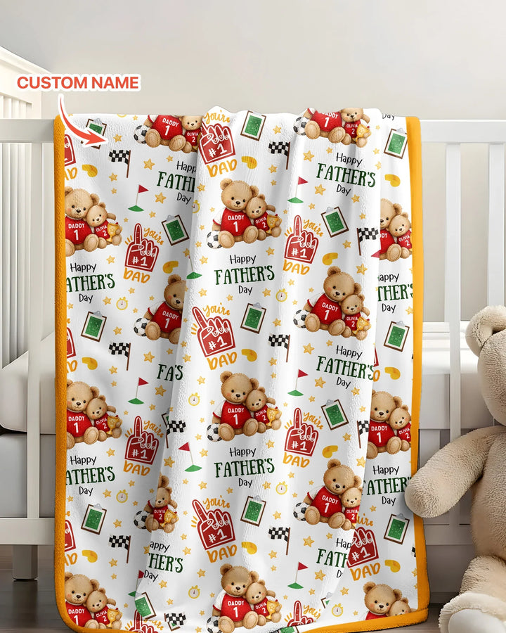 You're #1 Dad Daddy & Me Matching Bamboo Blanket