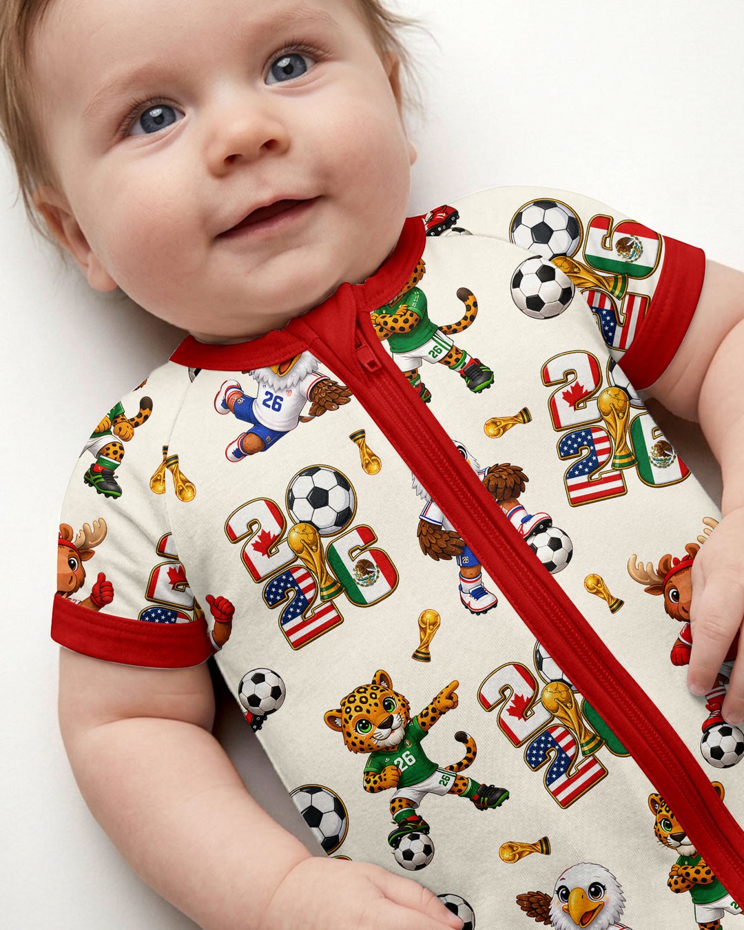 Cute Soccer Mascots USA CAN MEX Bamboo Shorty Zippy